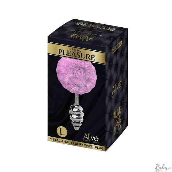 Анальная пробка Alive Anal Pleasure с светло-фиолетовым хвостиком, L Sex Aura Киев