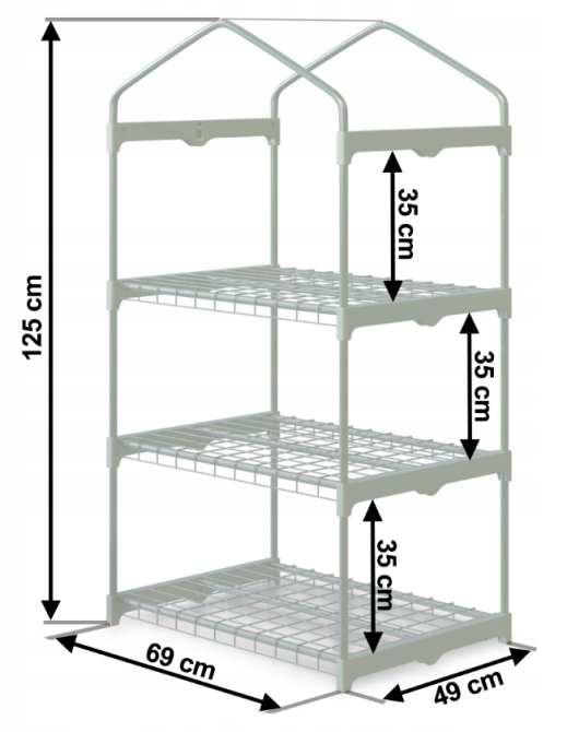 Стеллаж теплица парник Plonos Зеленая 125х69х49 см (4921) Киев - изображение 4