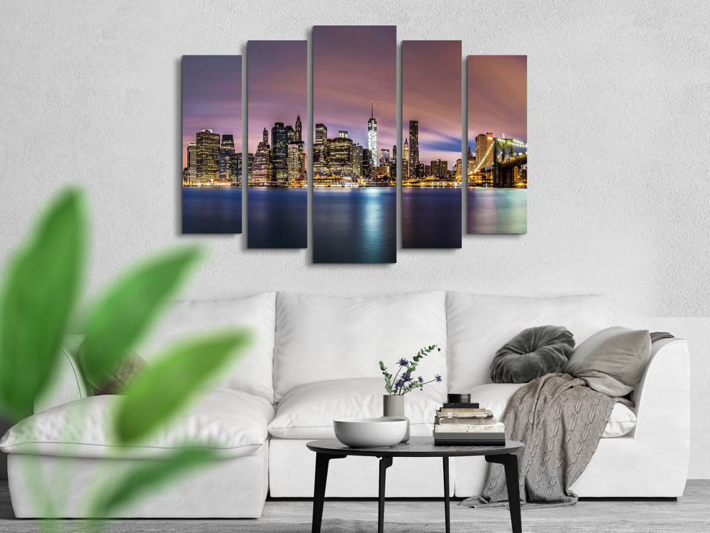 Модульна картина у вітальню / спальню Нічне місто Art-432_5 ( 80х118см ) Київ - фото 2