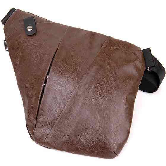 Сумка слинг кожзам Vintage 20566 Темно-коричневая Киев