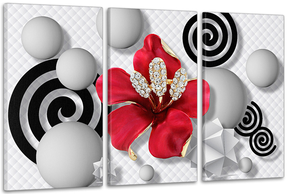 Модульна картина у вітальню/ спальню        Квітка Мак    ART-034_3A 70х130 см Київ - фото 1