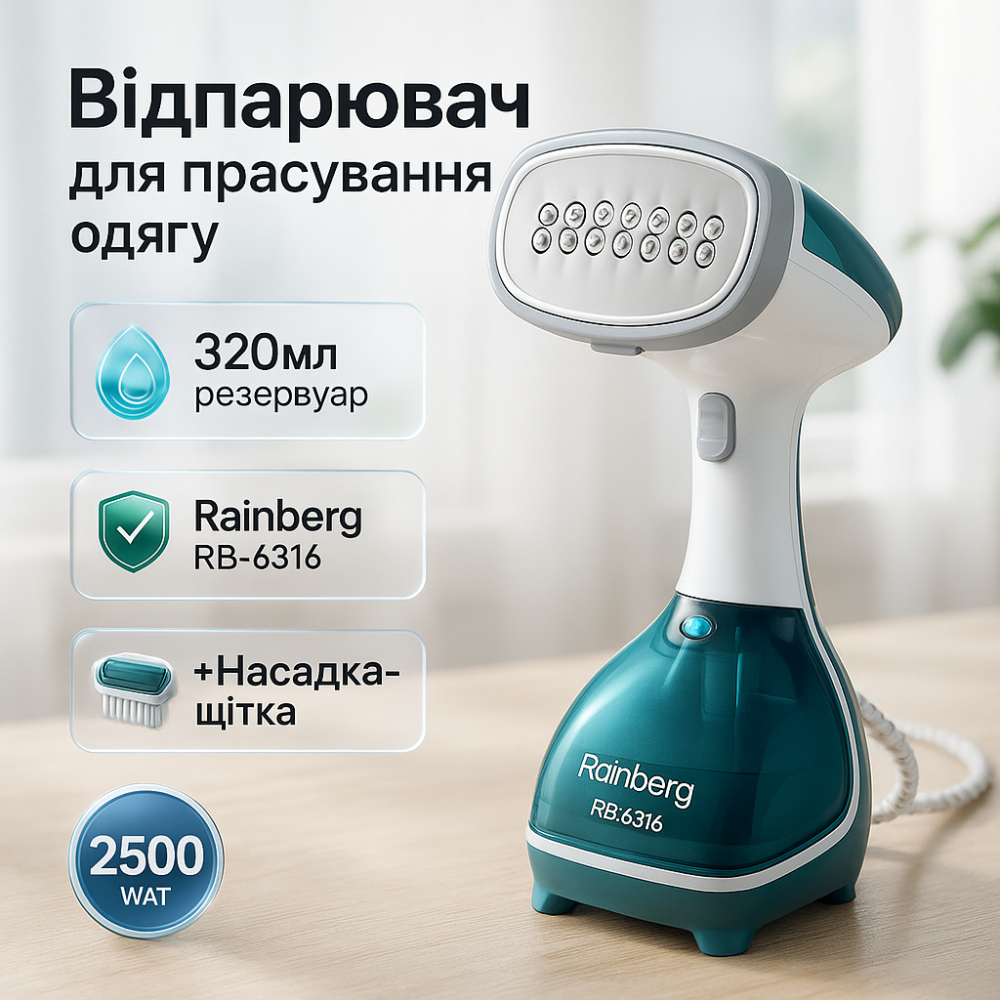 Відпарювач для швидкого догляду за одягом, Ручний відпарювач для дому пароочисник MY-64 Львів - фото 16