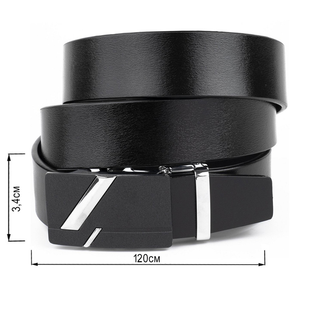 Ремінь чоловічий з чорною матовою пряжкою Чорний (Vintage) Київ - фото 7