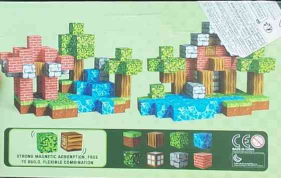 Магнітний конструктор Minecraft 100 деталей – Креативні кубики на магнітах у стилі Майнкрафт Київ