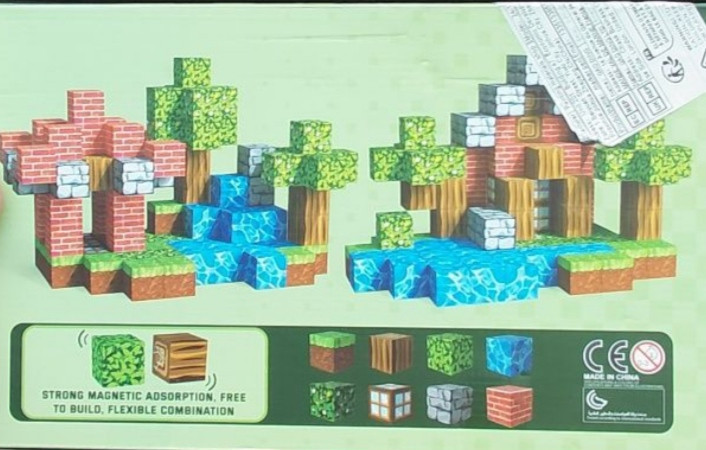 Магнітний конструктор Minecraft 100 деталей – Креативні кубики на магнітах у стилі Майнкрафт Київ - фото 3