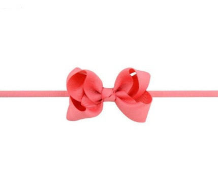 Детская повязочка на голову коралловая - размер универсальный (на резинке), бантик 8см Киев - изображение 1