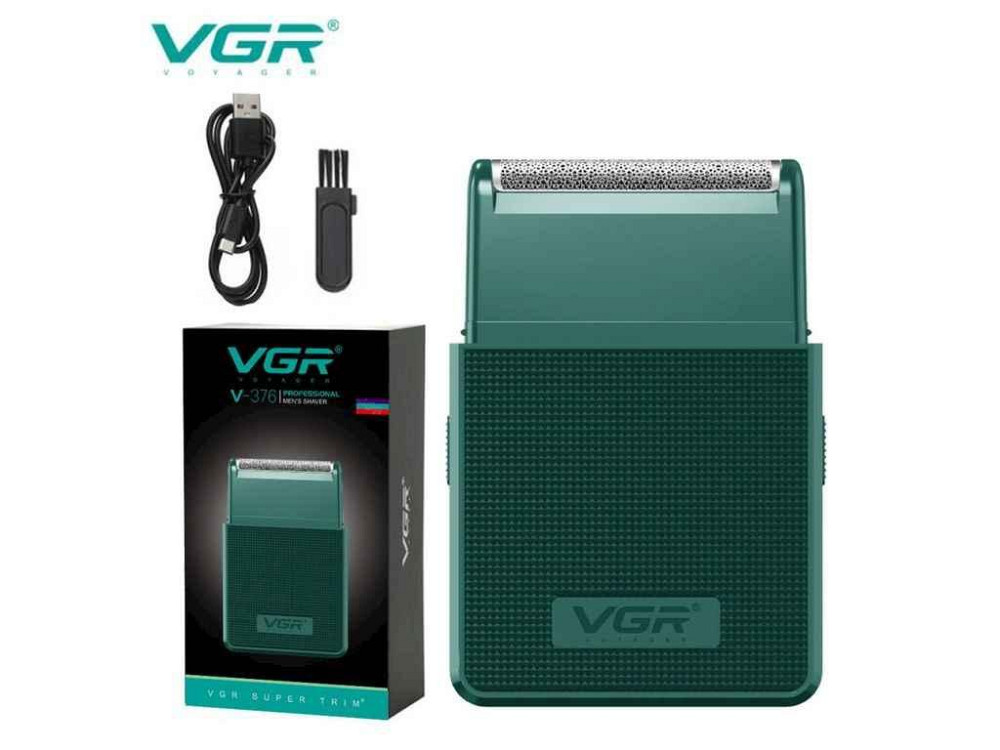Електробритва Акумулятор V-376 GREEN шейвер, висувний триммер ТМ VGR Київ - фото 1