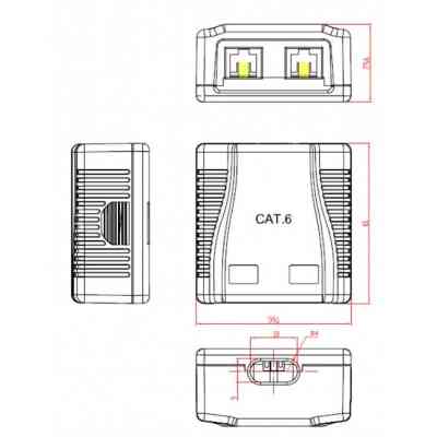 Комп'ютерна розетка Cablexpert RJ45x2 FTP, cat.6 (NCAC-2F6-01) Вінниця