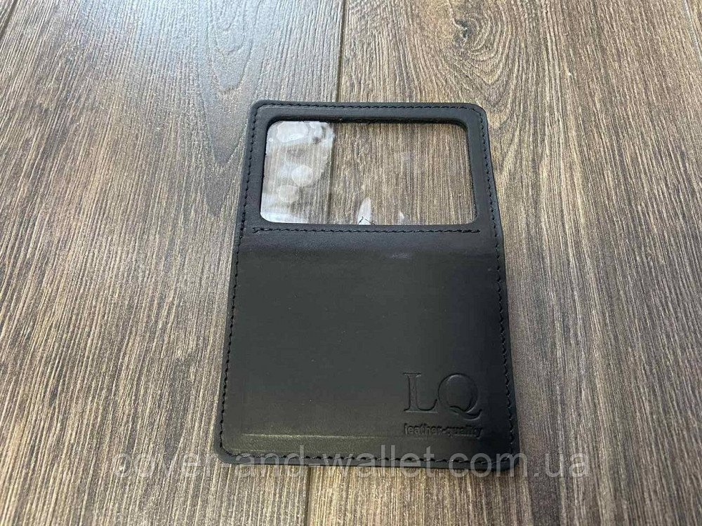 Чорна шкіряна обкладинка на ID паспорт та авто документи ST Leather Київ - фото 3