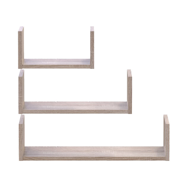 Комплект полиць Doros Філ Дуб Сонома 3 шт. 30/45/60х15х15 DRS-011648 Львів - фото 1