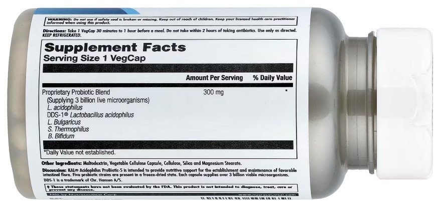 Пробіотик KAL Acidophilus ProBiotic-5 60 вег капсул Київ - фото 2