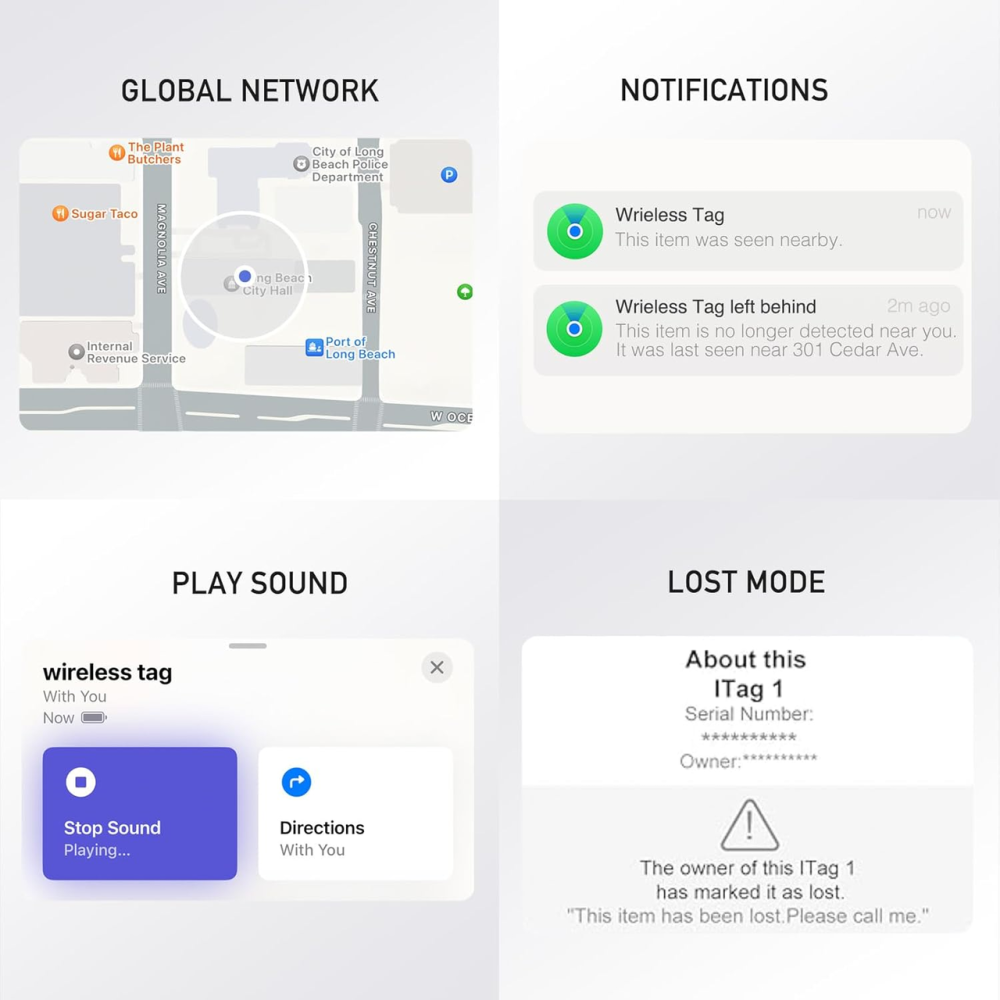 Smart Tag Bluetooth-трекер для ключей, багажа и кошелька, IP68, работает с Apple Find My, беспроводной локатор для iPhone, белый Киев - изображение 6