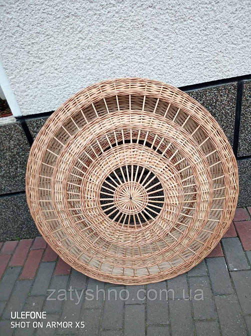 Люстра із лози плетена плоска велика Київ - фото 1
