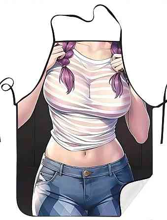 Фартух з приколом для жінок дівчинка з кісками 80 на 60 см різнобарвний Київ