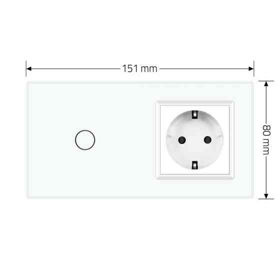 LIVOLO Розумний сенсорний EC вимикач 1 сенсор 1 розетка LIVOLO білий матове скло Коломия