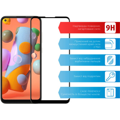 Стекло защитное ACCLAB Full Glue Samsung A11/M11 (1283126508523) Винница - изображение 2