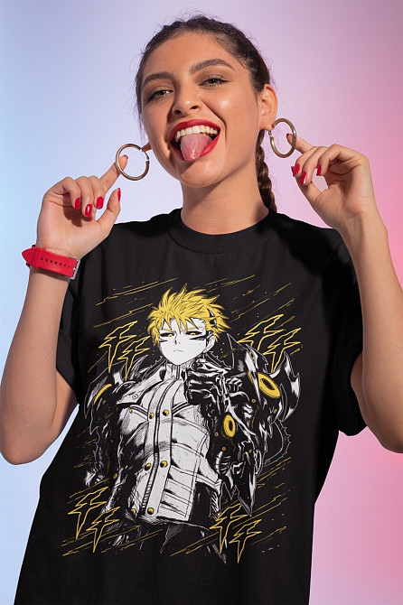 Футболка аниме Генос Аниме Манга Виллаин оверсайз (S/M/L) Черний AnimeJ0438 Днепр - изображение 1