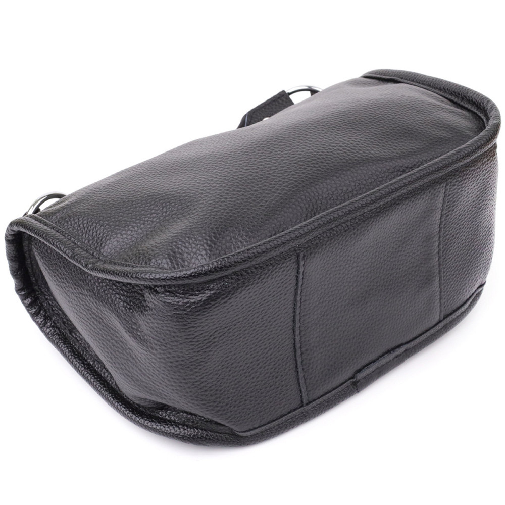 Стильна напівкругла сумка для жінок із натуральної шкіри Vintage 22905 Чорний Київ - фото 4