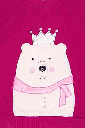 Джемпер "Ведмедик в короні", малиновий топ Крохатушка одяг Київ