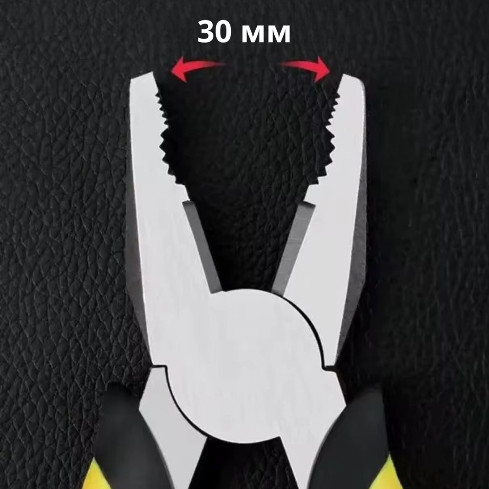 Набор ручных инструментов 3 шт: для обрезки и обжима: бокорезы,длинногубцы,комбинированные плоскогубцы,цвет черно-жёлтый Каменец-Подольский - изображение 7