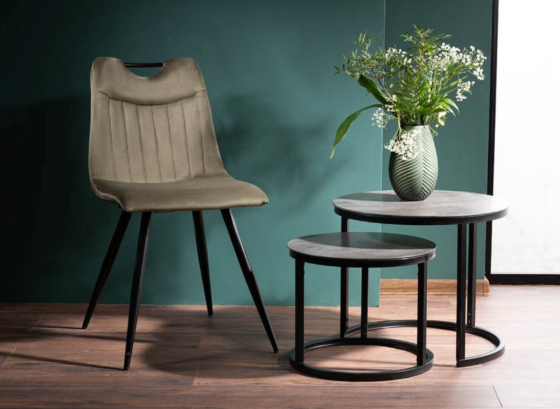 Стілець ORFE VELVET чорний каркас/оливковий BL.77 Київ