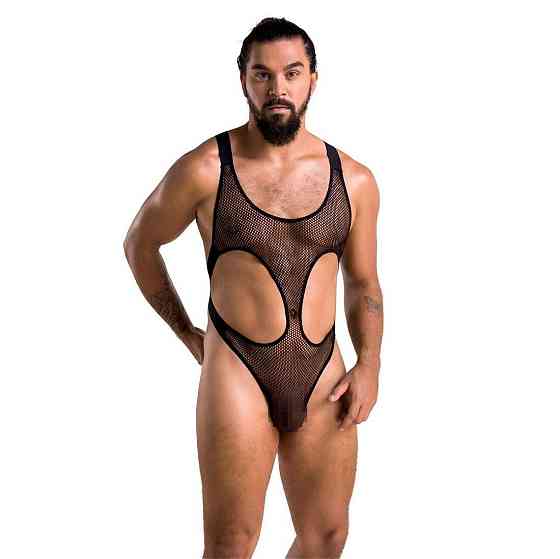 Мужское сетчатое боди Passion 040 LEON L/XL Black, сетка, резинки Sex Aura Киев