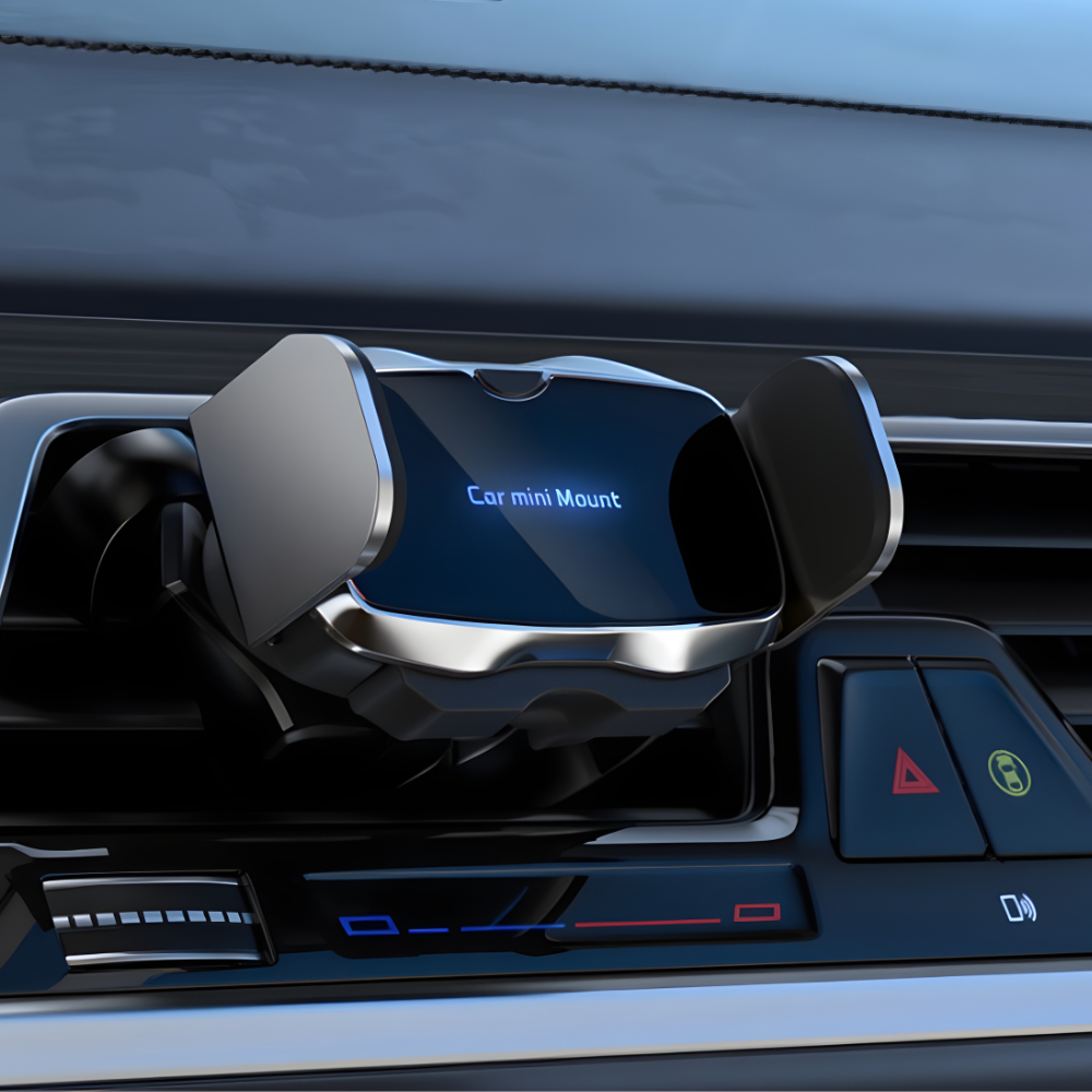 Держатель для телефона,автомобильный с беспроводной зарядкой 5W в машину с поворотом на 360 градусов,серебристый Каменец-Подольский - изображение 1