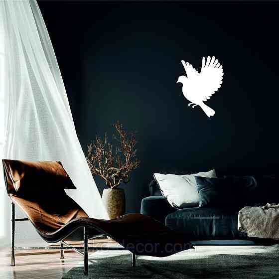 Декоративное настенное Панно «Птичка» Декор на стену(цена за 1шт) 30*23 см, Белый Киев