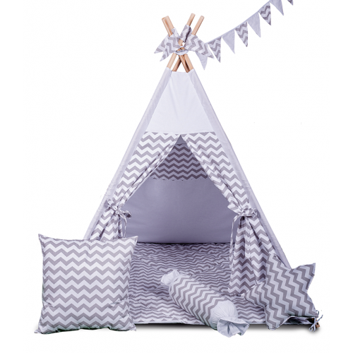 Вигвам Хатка комплект Серый зигзаг с подушкой Киев - изображение 1