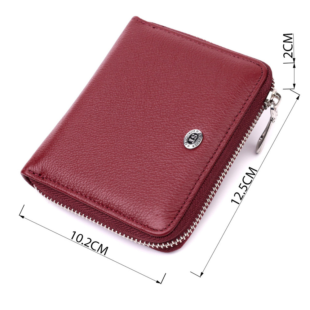 Портмоне для женщин на молнии из натуральной кожи Бордовый (ST Leather) Киев - изображение 7