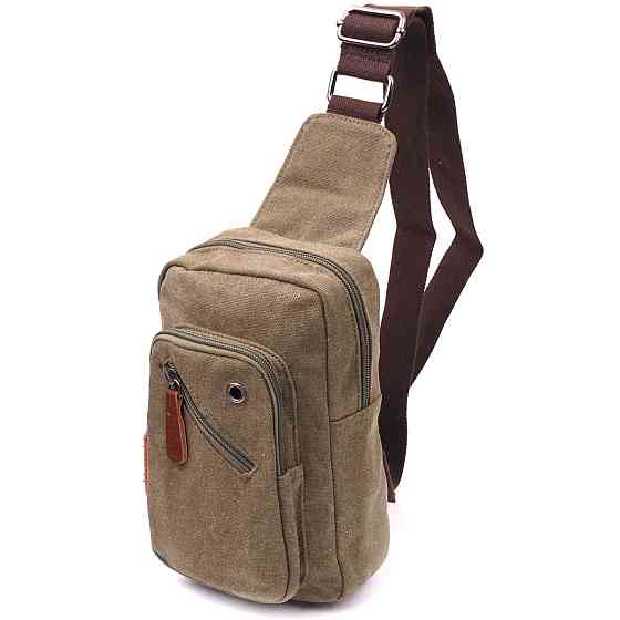 Сумка мужская через плечо из плотного текстиля Оливковая (Vintage) Киев