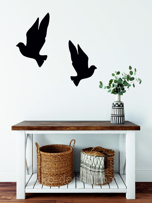 Декоративное настенное Панно «Птичка» Декор на стену(цена за 1шт) 30*18 см, Черный Киев - изображение 8