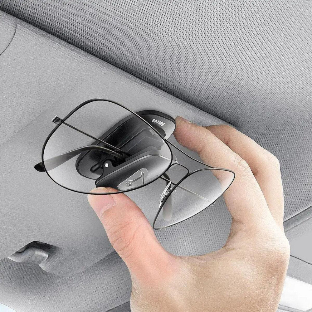 Автомобільний тримач для окулярів Baseus Platinum Vehicle eyewear clip （Paste type） Black Ковель - фото 7