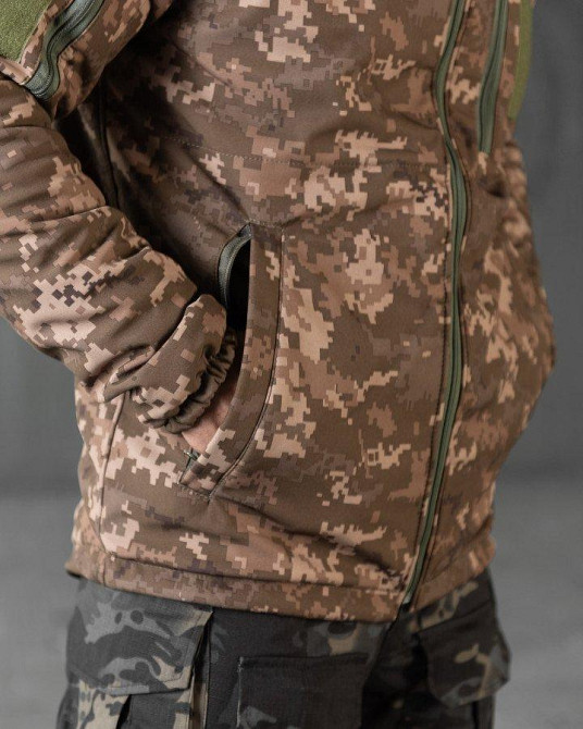 Зимова чоловіча тактична куртка Softshell OMNI-HEAT піксель M Одеса - фото 10