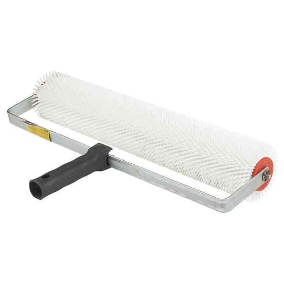 Валик игольчатый аэрационный для наливного пола 80×400мм с ручкой (рамкообразная) белая иголка SIGMA (8313611) Киев