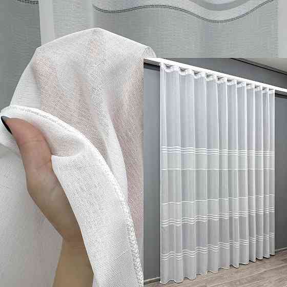 Тюль льон "Мережка" колір білий 1356т Київ