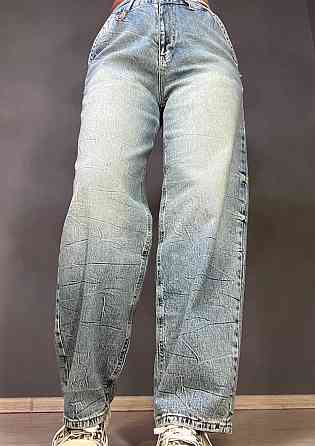 Джинсы женские I8 52428 Skater Jeans бананы высокая посадка варка с жатым эффектом косые карманы гол Одесса