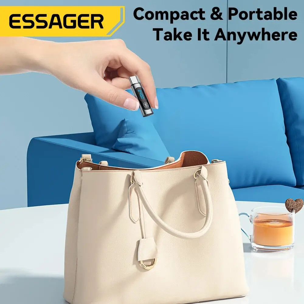 Адаптер Type-C Female to Type-C Male 240W з дисплеєм, OTG перехідник для зарядки і передачі даних Миколаїв - фото 5