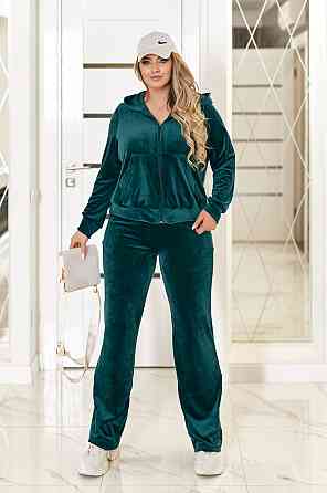 Велюровий спортивний костюм жіночий "Davos" | Норма і батал Смарагдовий, 50-52 Київ