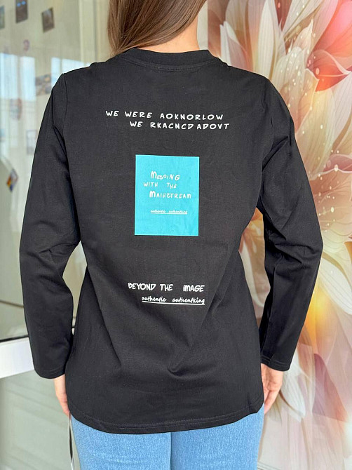 Жіночий стильний зручний лонгслів кулір- турецька бавовна Одеса - фото 2