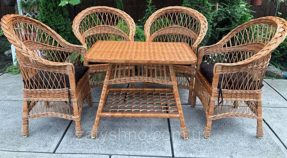 Комплект плетеной мебели 4  кресла и стол Киев - изображение 9