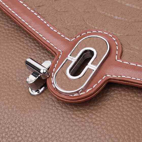 Жіноча сумка з фактурним клапаном з натуральної шкіри Vintage 22621 Коричнева Київ