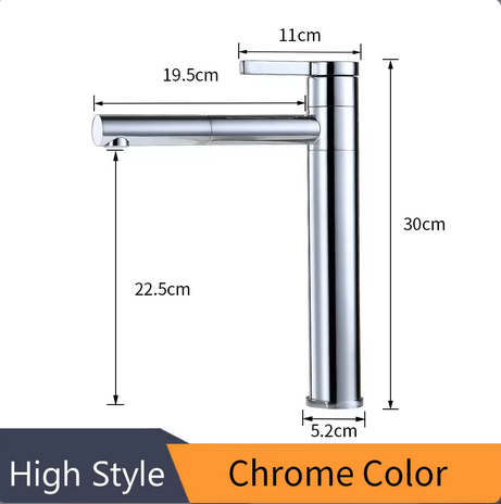 Змішувач для умивальника, раковини одноважільний з латуні, сріблястого кольору Кам'янець-Подільський - фото 3
