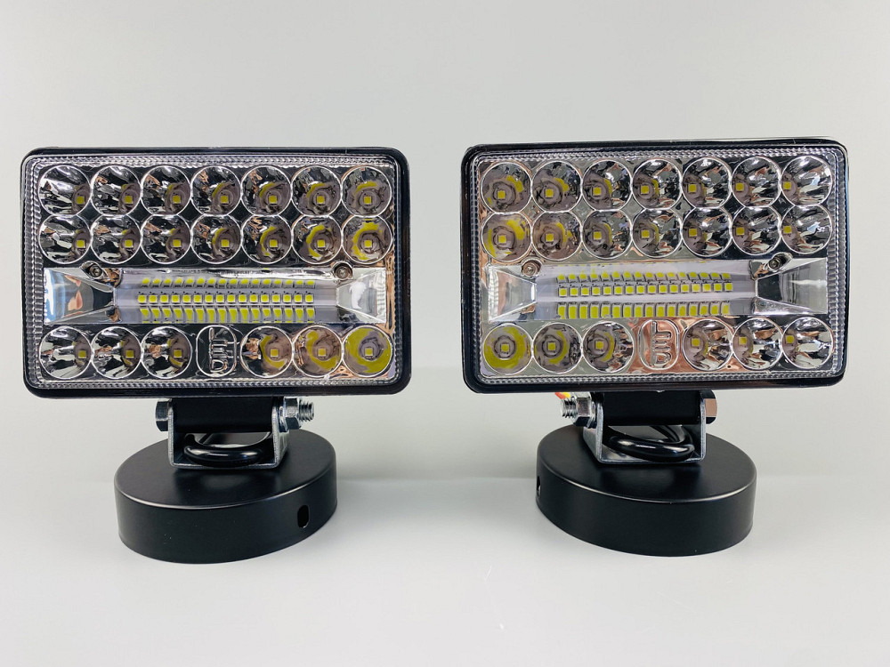 Фара LED квадратная 108W 6000K (36 диодов) (12.7см х 8.9см) (ближний + дальний)ОБЛЕГЧЕННЫЙ КОРПУС! Мукачево - изображение 8