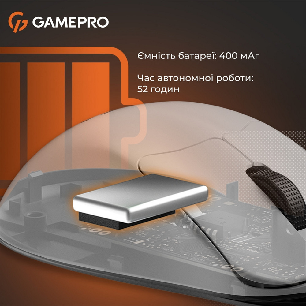 Миша бездротова GamePro Genesis Avenger White (GM096W) ( Білий ) Харків - фото 13