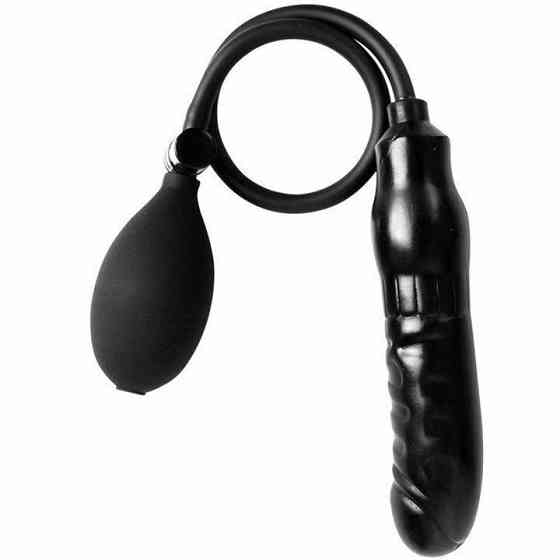 Надувной анальный расширитель дилдо - Чёрный - 12*2,7-4 см – Анальные игрушки Винница