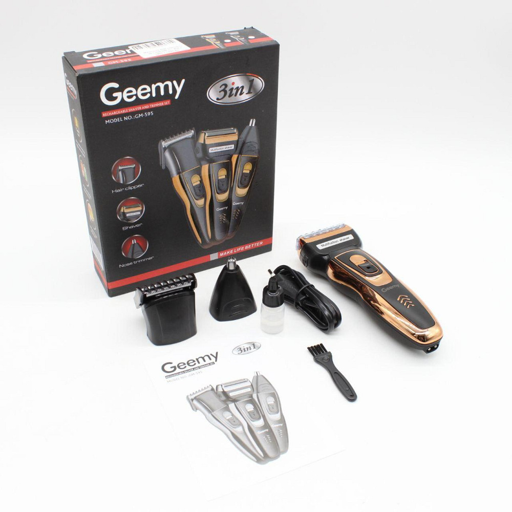 Электробритва триммер 3в1 Geemy GM 595 / Машинка для стрижки волос и бороды / Аккумуляторный триммер для носа Киев - изображение 10