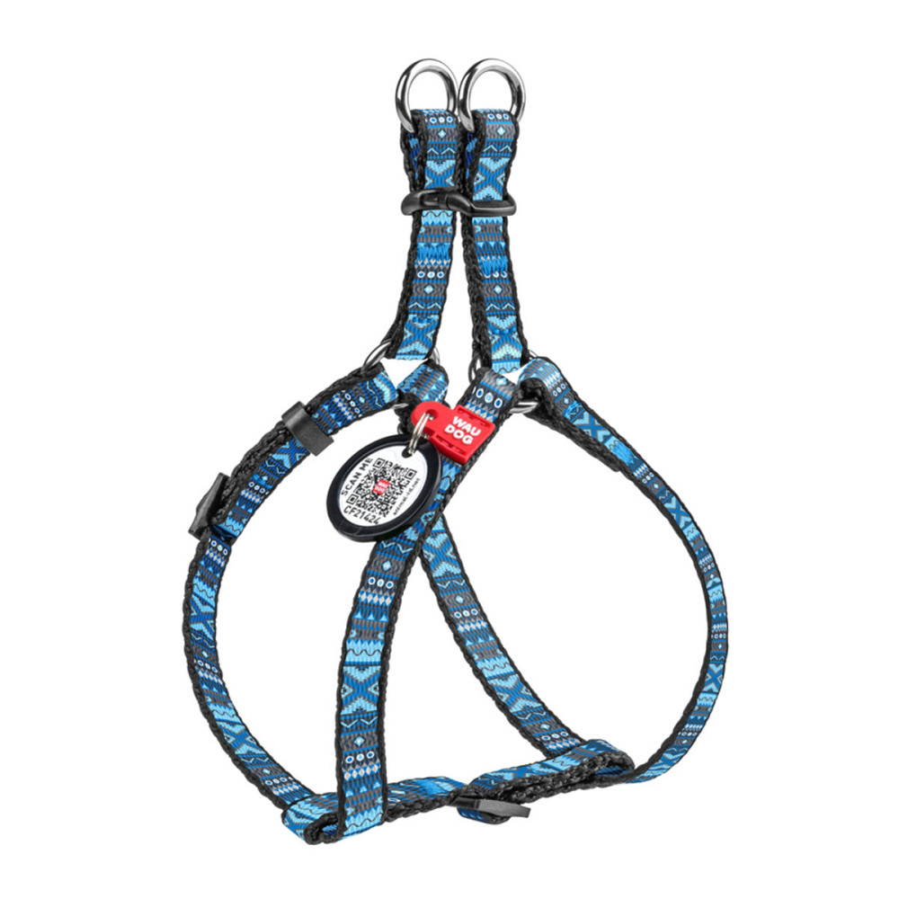 Шлей для собак WAUDOG Nylon с QR паспортом, рисунок 