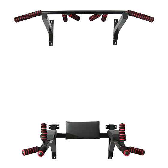 Турник брусья пресс стационарный 3 в 1 KZ-553 Спортивные стенки и турники для дома Черный Киев