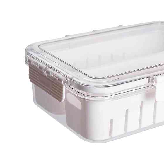 Контейнер для їжі з 2 відсіками 23.5х17х7 см судок для їжі пластиковий 1.4 л Білий HP-27-11 Коломия